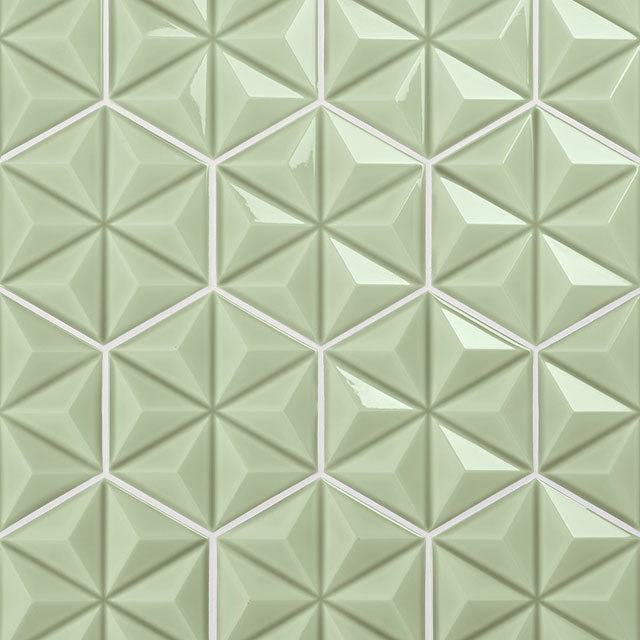 Azulejos de aspeto artesanal em cerâmica da Ceragni - coleção Hexágono