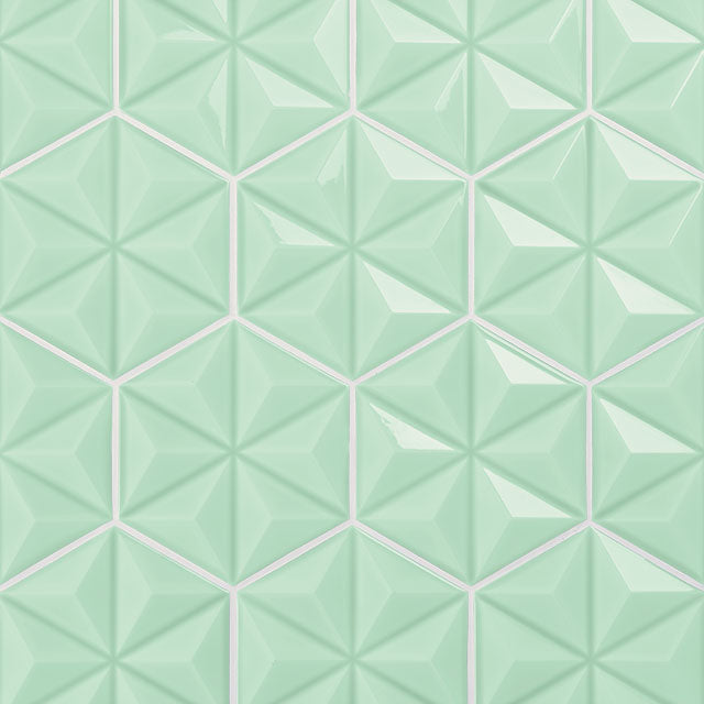 Azulejos de aspeto artesanal em cerâmica da Ceragni - coleção Hexágono