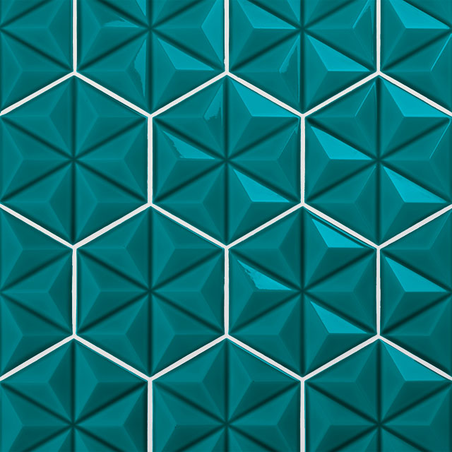 Azulejos de aspeto artesanal em cerâmica da Ceragni - coleção Hexágono