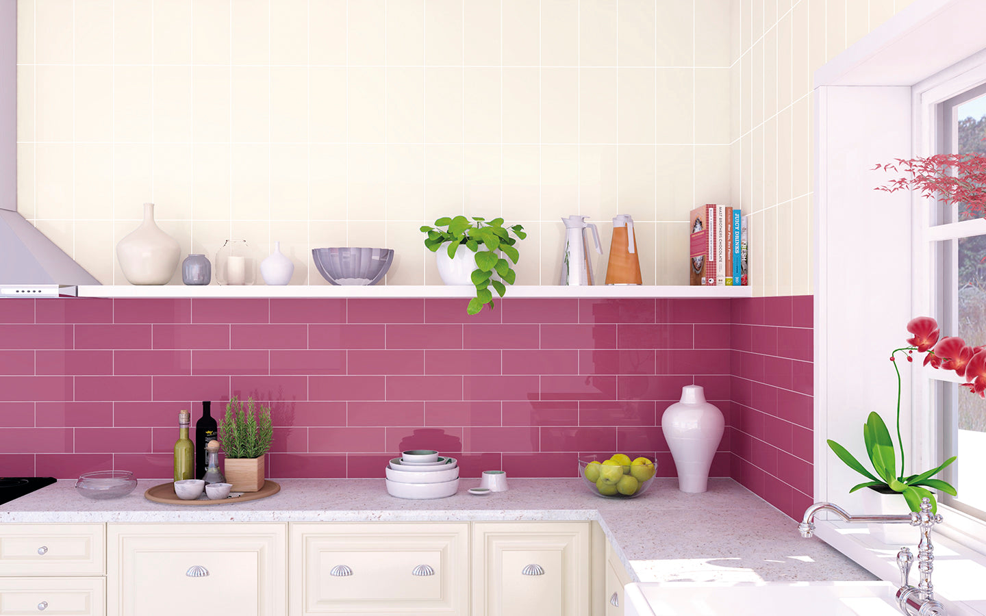 Plain Wall Tile M10x30 | Purple 431 Matt