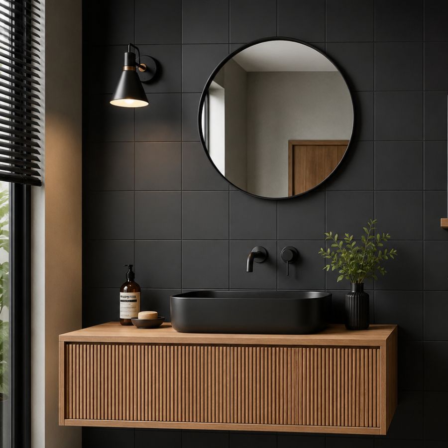 Plain Wall Tile 20x20 | Black 151 Matt