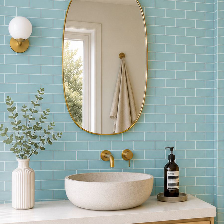 Plain Wall Tile 7,5x15 | Tiffany Blue 1740 Glossy