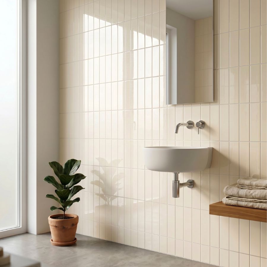 Azulejo Liso M10x30 | Bege 050 Brilhante