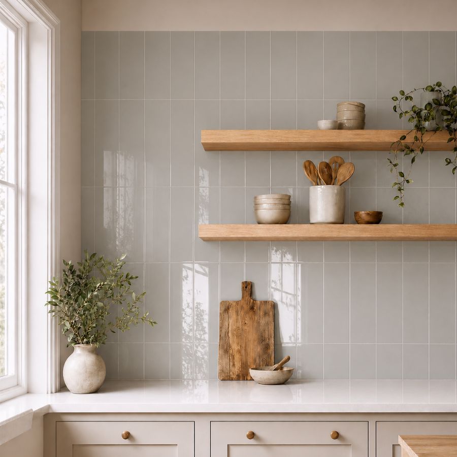 Azulejo Liso M10x30 | Cinza 100 Brilhante
