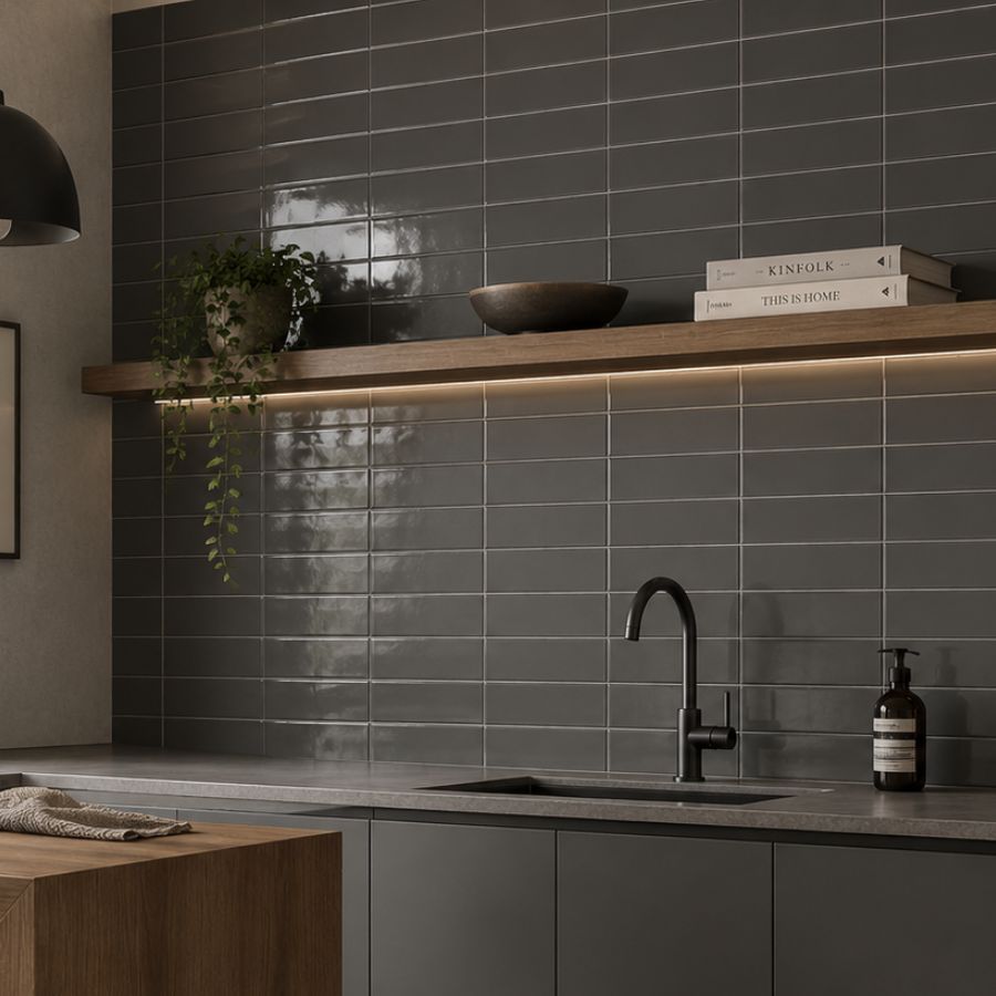 Azulejo Liso M10x30 | Cinza 140 Brilhante