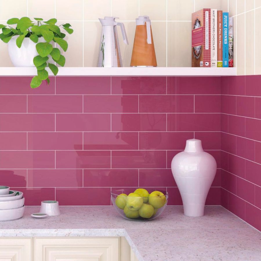 Plain Wall Tile M10x30 | Purple 430 Glossy