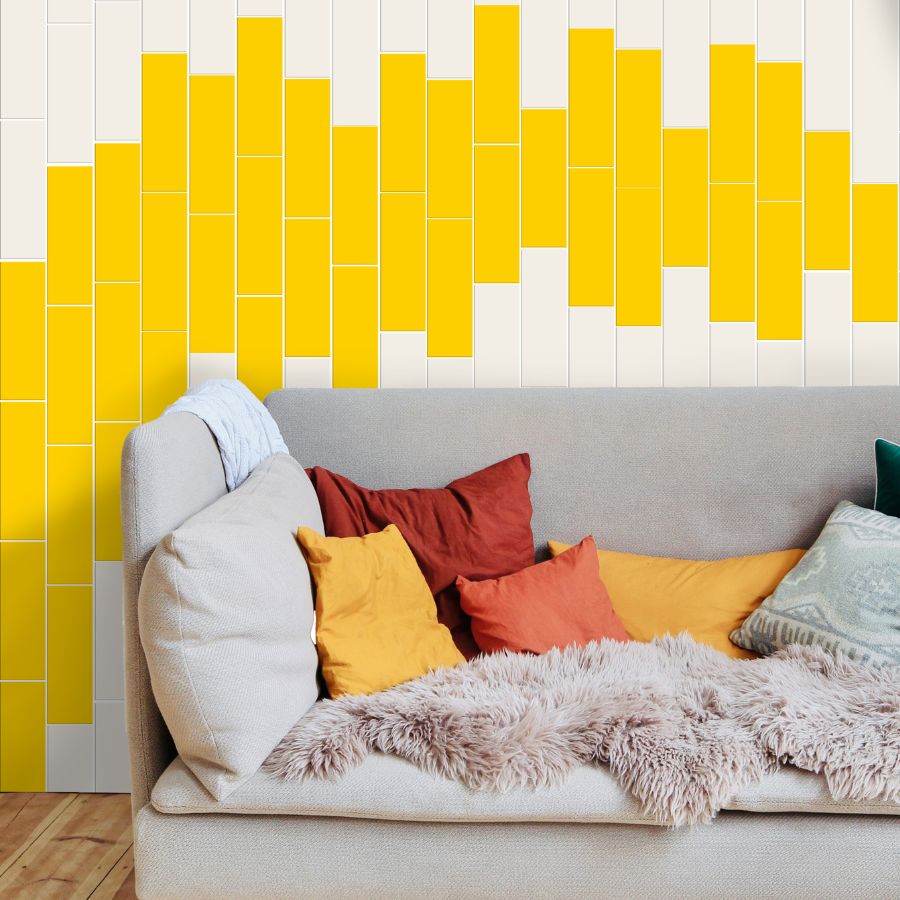 Carrelage Mural Lisse M10x30 | Jaune 221 Mat