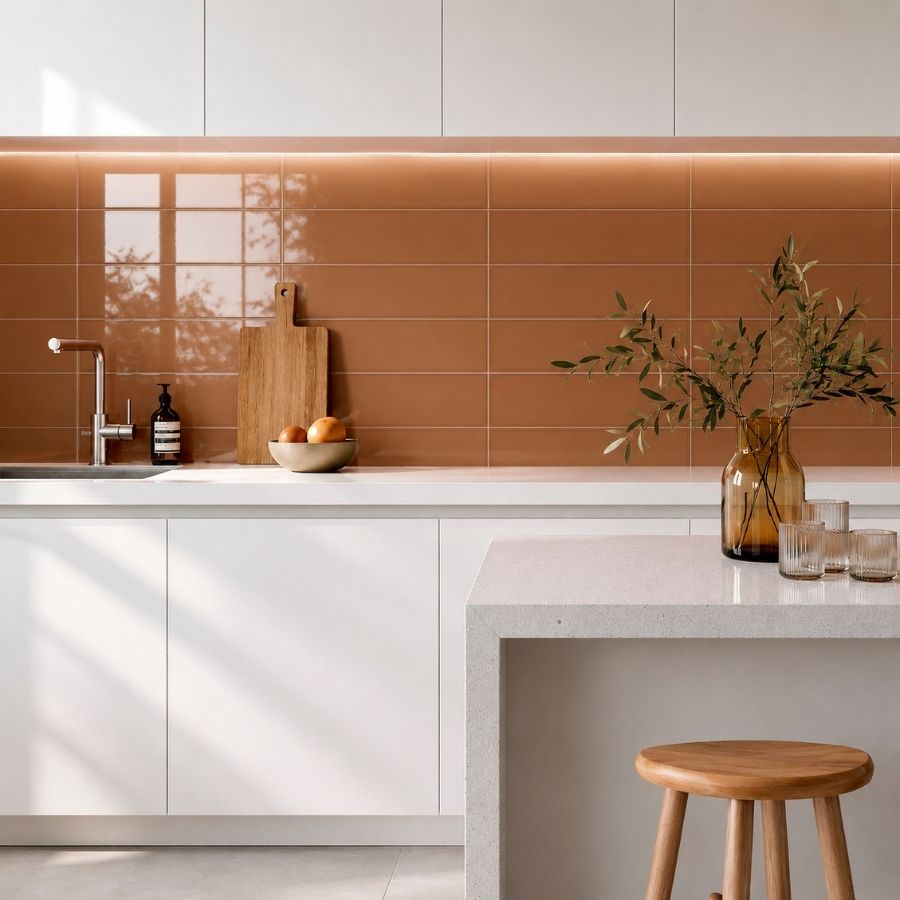 Azulejo Liso M10x40 | Laranja Deserto 3450 Brilhante