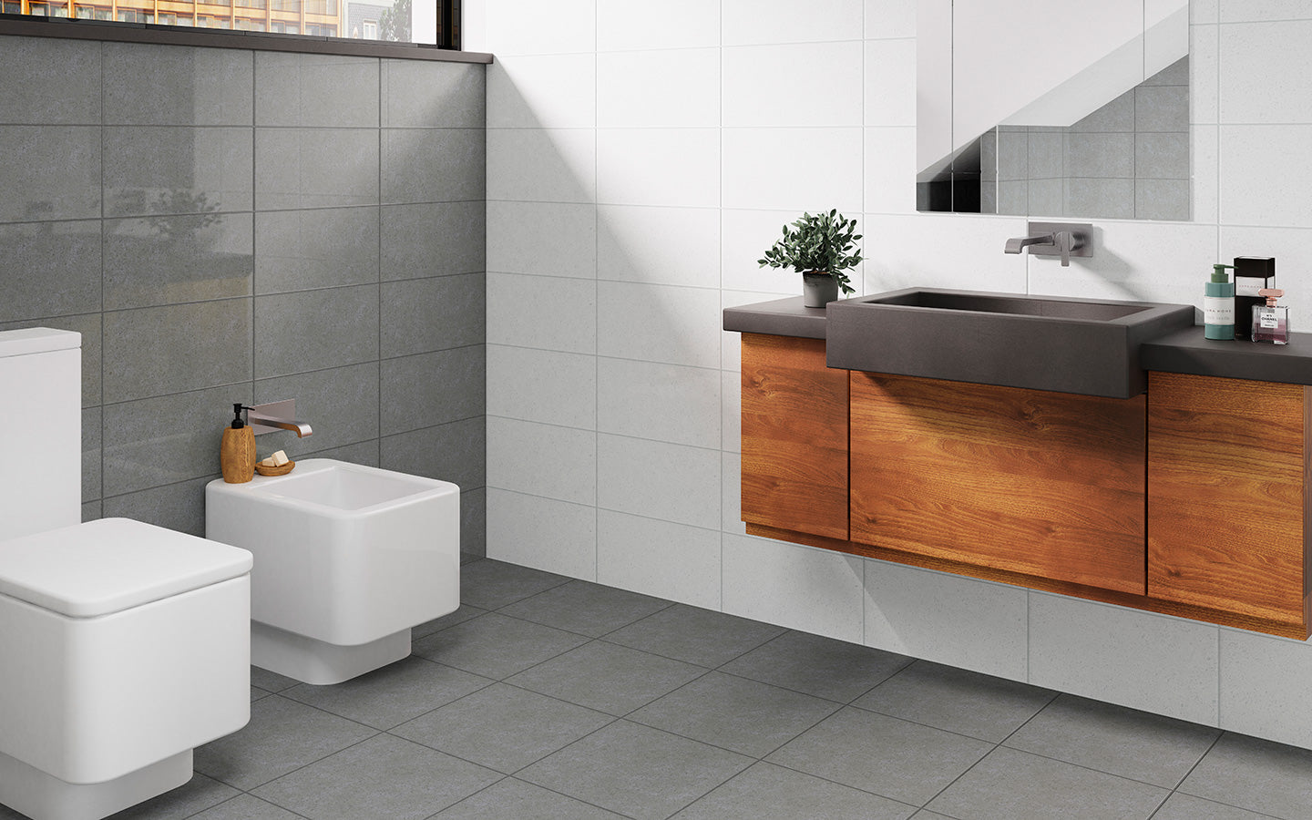 London Wall Tile 20x40 | White MIX Glossy