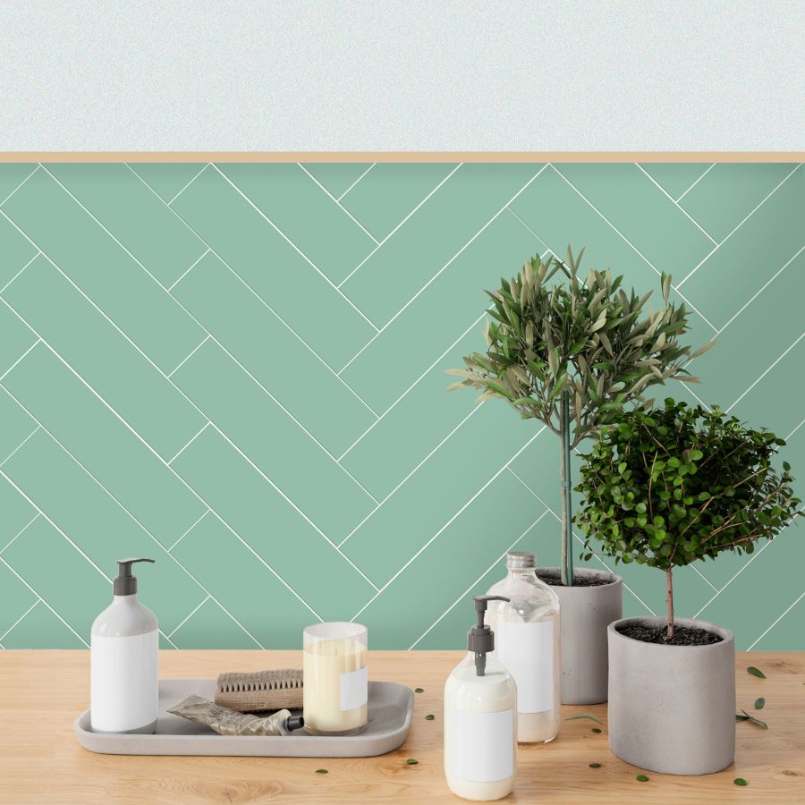 Carrelage Mural Lisse M10x40 | Vert 3431 Mat