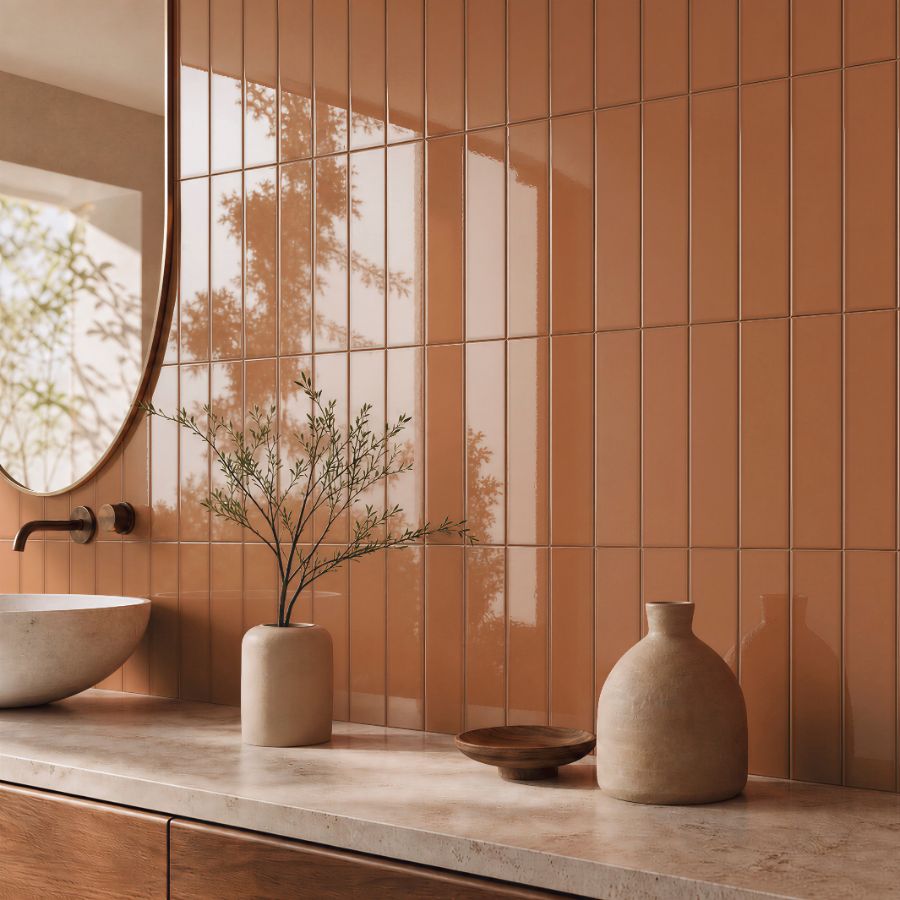 Azulejo Liso M7,5x30 | Laranja Deserto 3450 Brilhante