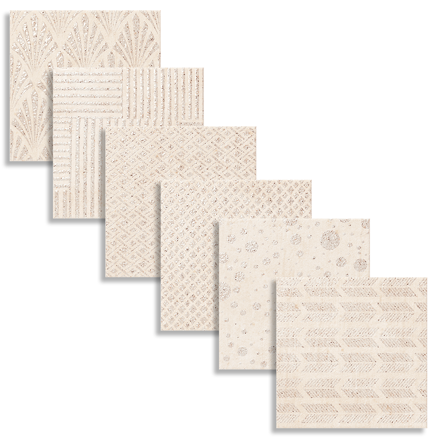 Palma Wall Tile 15x15 | Design Beige MIX Glossy over Matt