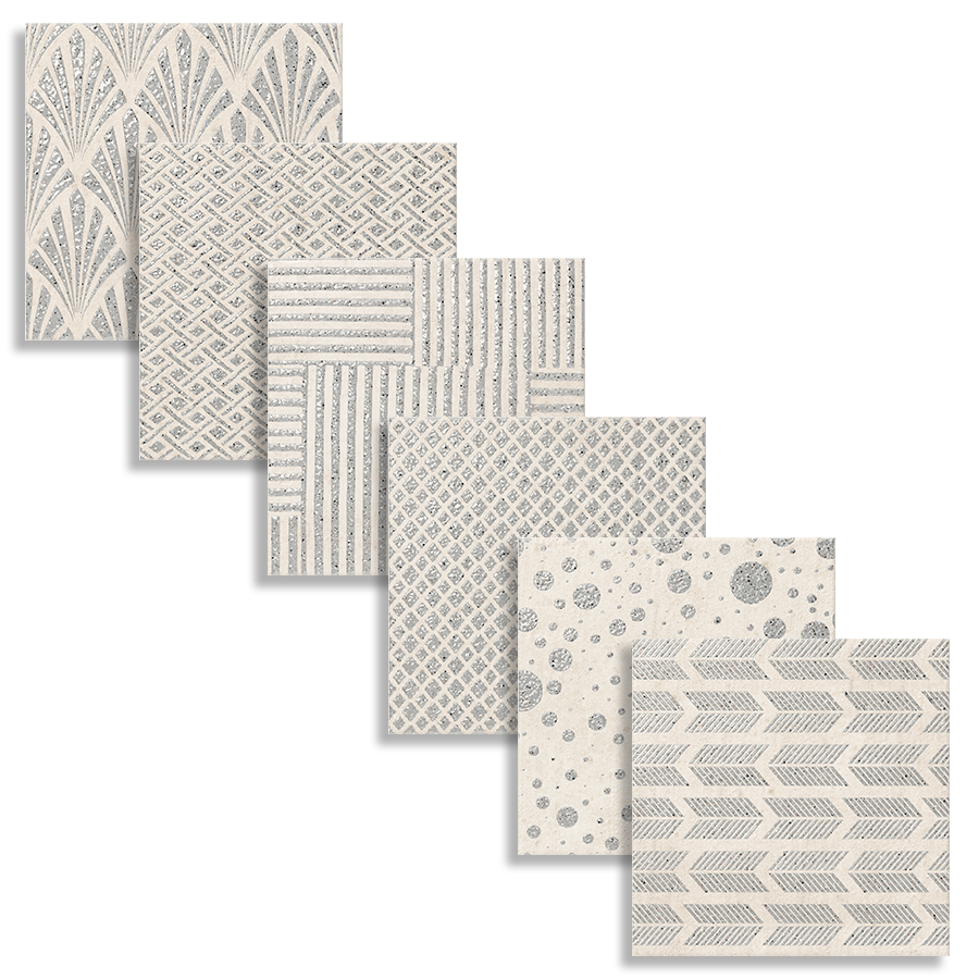 Palma Wall Tile 15x15 | Design Grey MIX Glossy over Matt