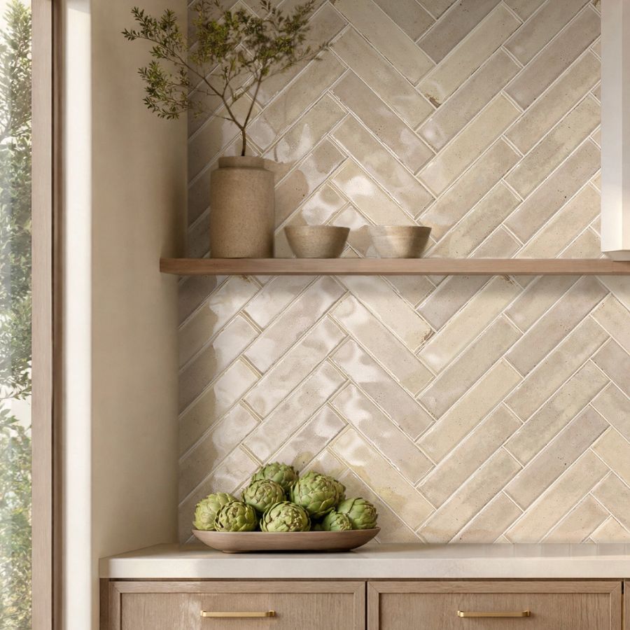 Muse Antique Wall Tile M7,5x30 | Sand Glossy