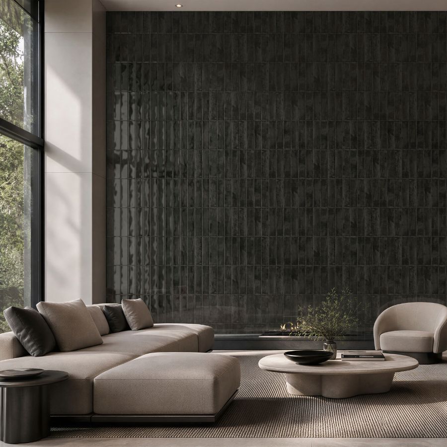 Muse Antique Wall Tile M7,5x30 | Obsidian Glossy