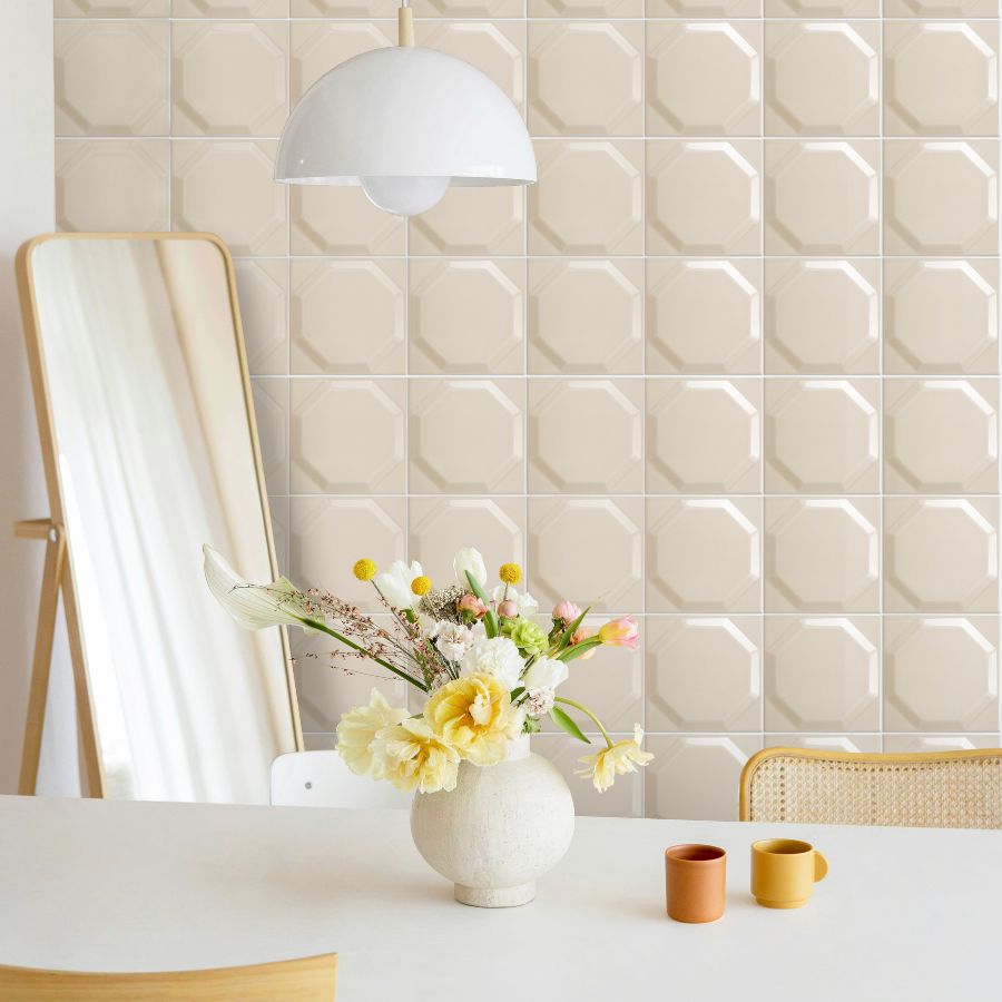 Carrelage Mural Octagon 15x15 | Beige 050 Brillant