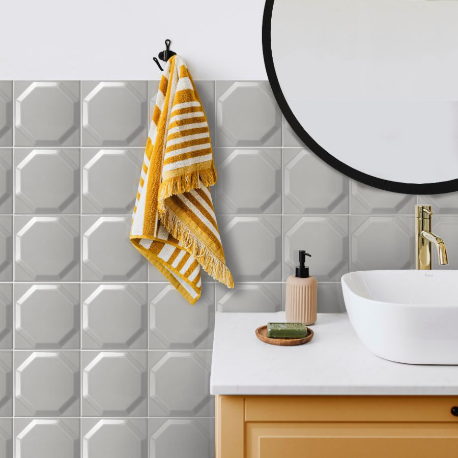 Azulejo Octagon 15x15 | Cinzento 600 Brilhante