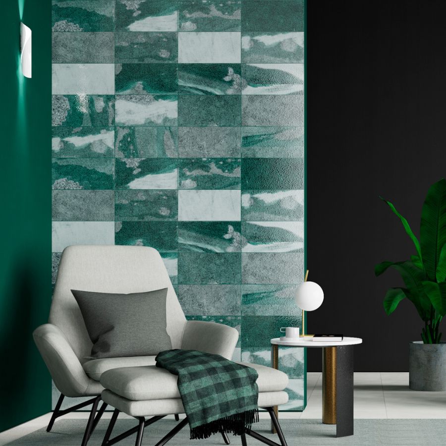 Paysage Wall Tile M15x30 | Design MIX Glossy over Matt