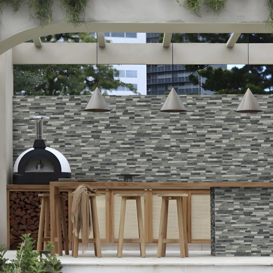 Peralta Wall Tile 19x48 | Anthracite MIX Matt