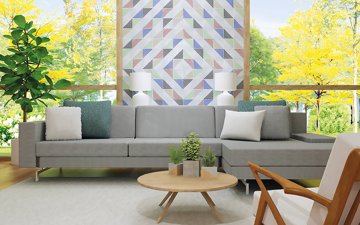 Azulejo Triangle Rustique M15x15x0,8 | Desenho 12 Brilhante