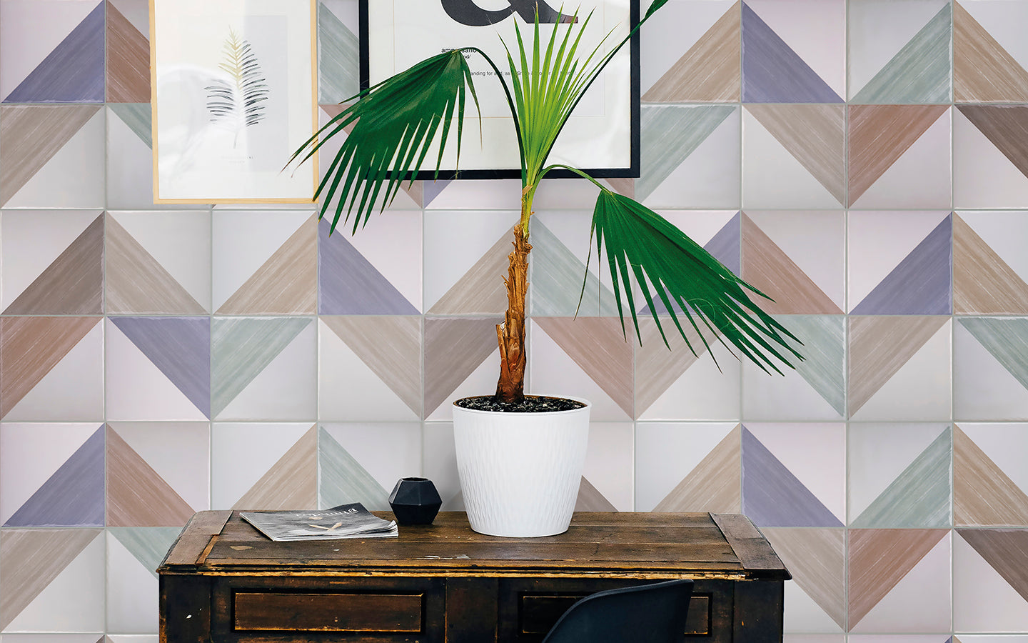 Azulejo Triangle Rustique M15x15x0,8 | Desenho 05 Brilhante