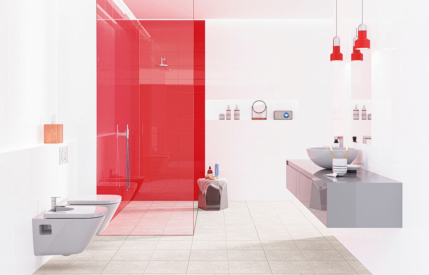 Unicolor Wall Tile 20x30 | White Glossy