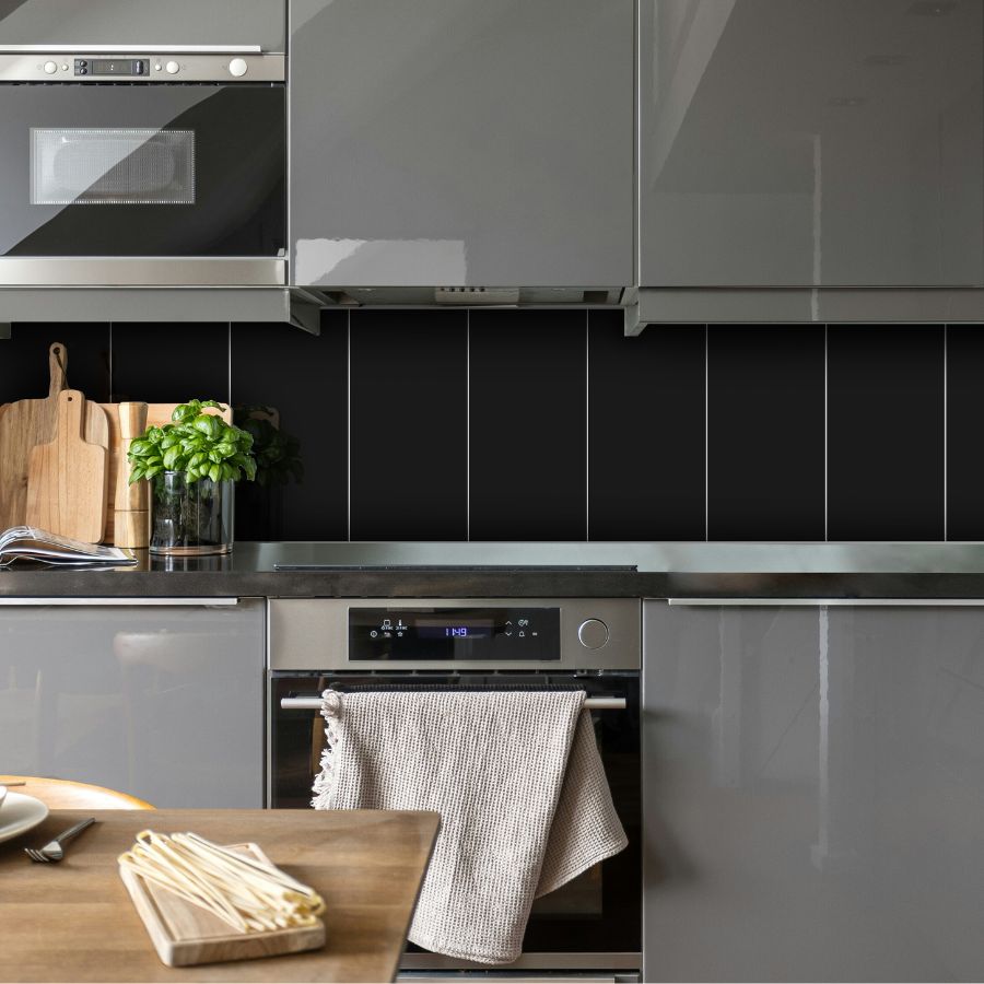 Unicolor Wall Tile M20x50 | Black Glossy