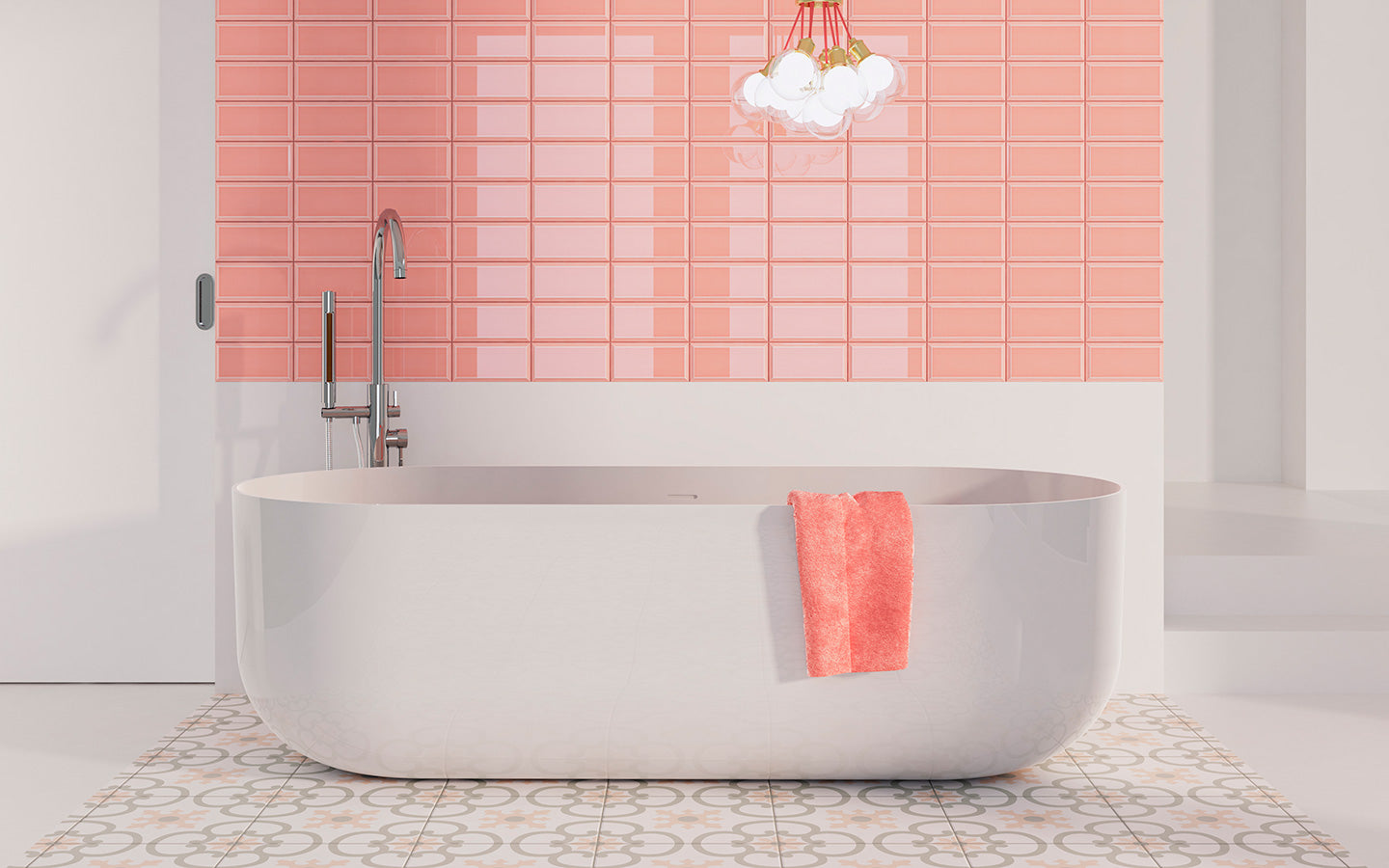 Bevelled Wall Tile M10x20 | Pink 580 Glossy
