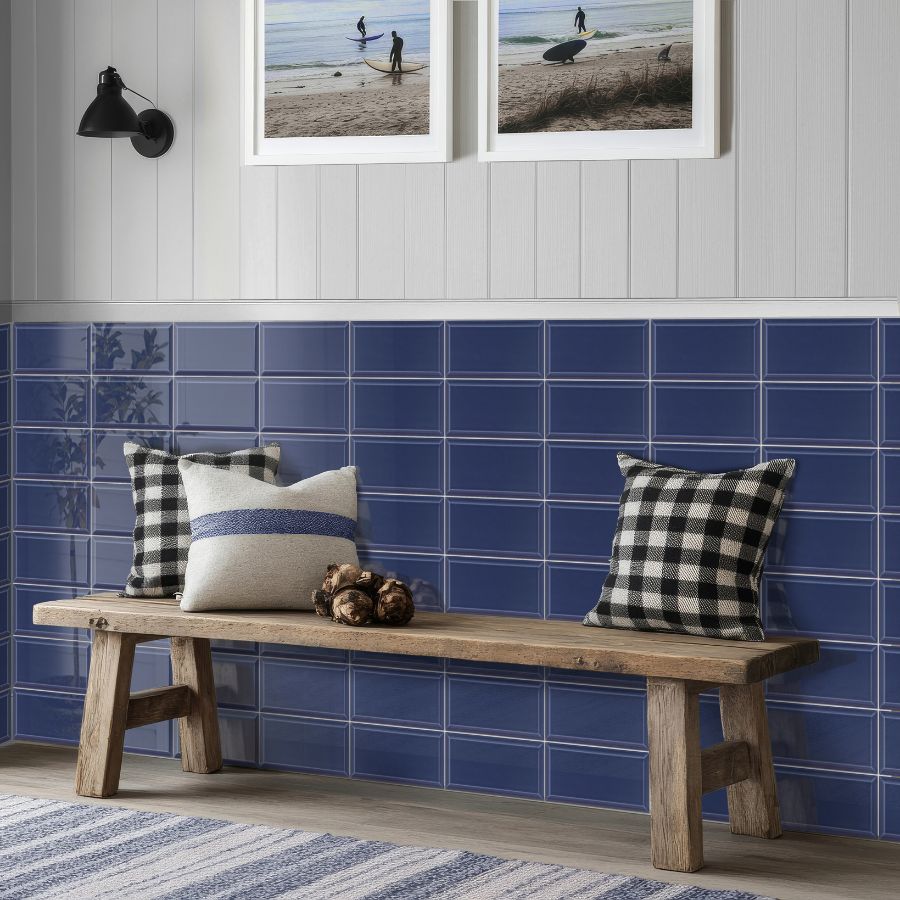 Bevelled Wall Tile M10x20 | Blue 780 Glossy