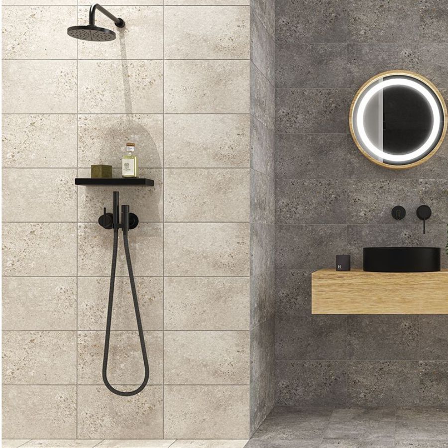 Concrete Wall Tile 25x40 | Grey MIX Glossy