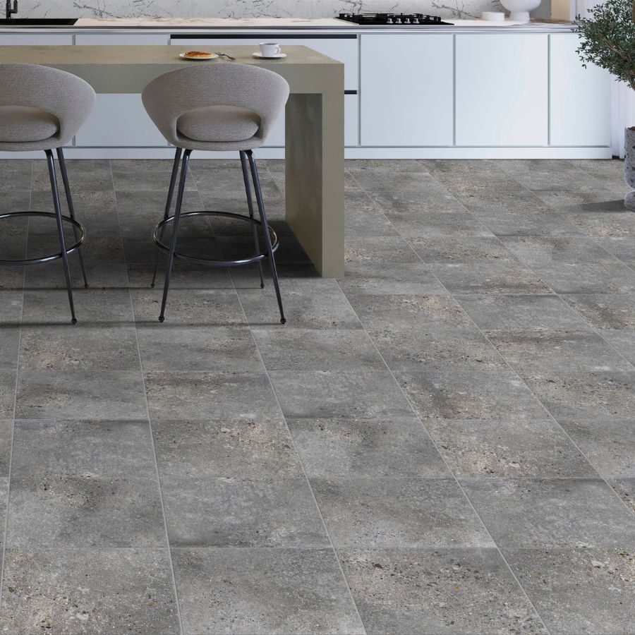 Concrete Floor Tile 33,5x33,5 | Anthracite MIX Matt