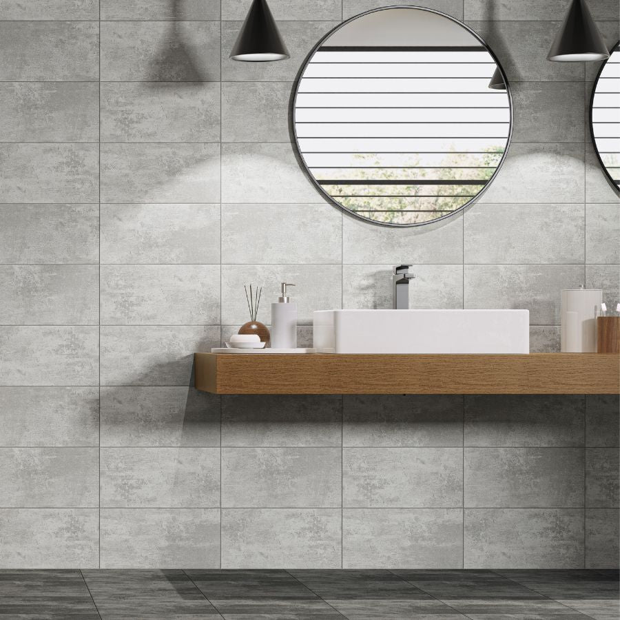 Easy Wall Tile 20x40 | Grey MIX Matt