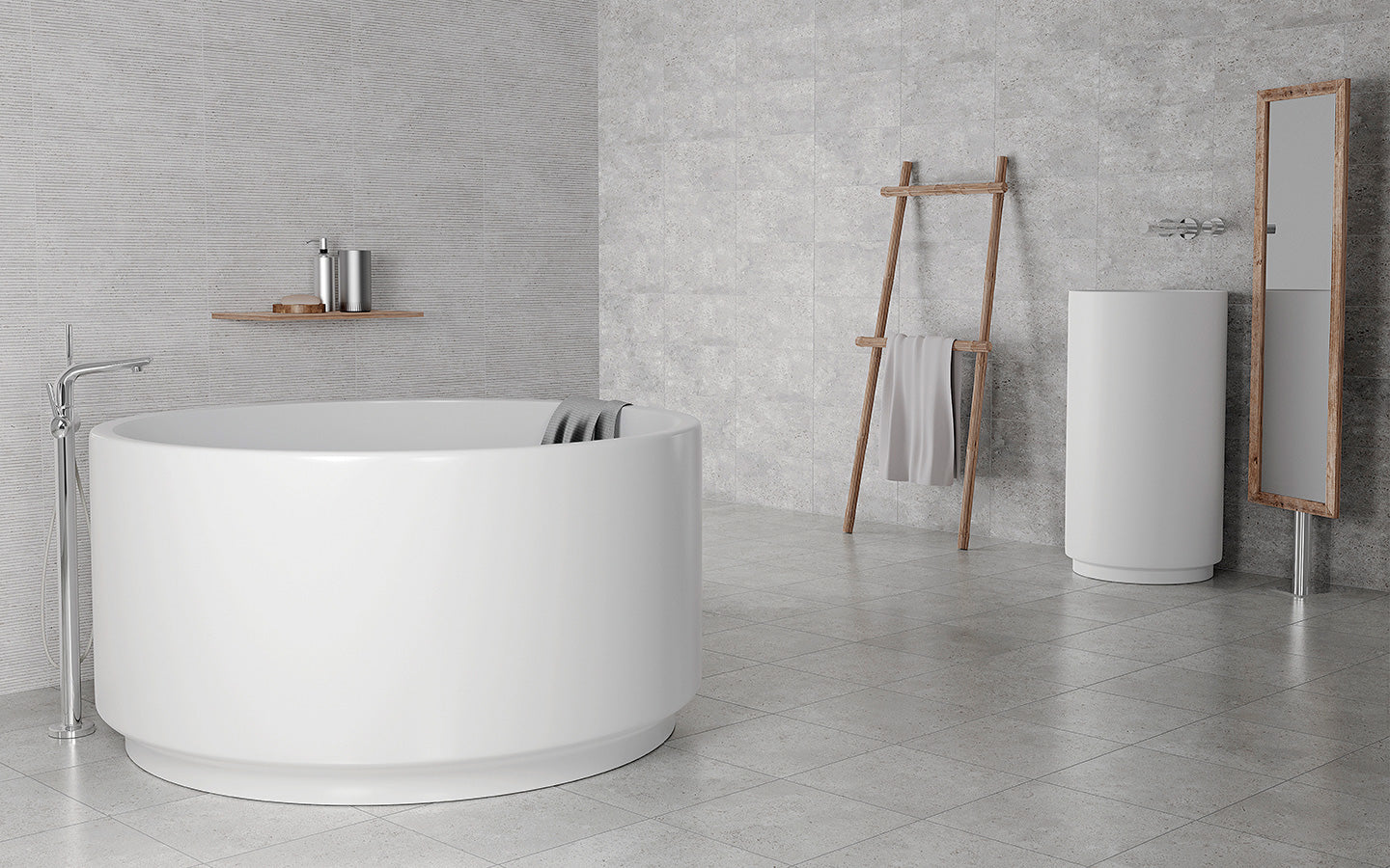 Flay Wall Tile 25x40 | Grey MIX Matt
