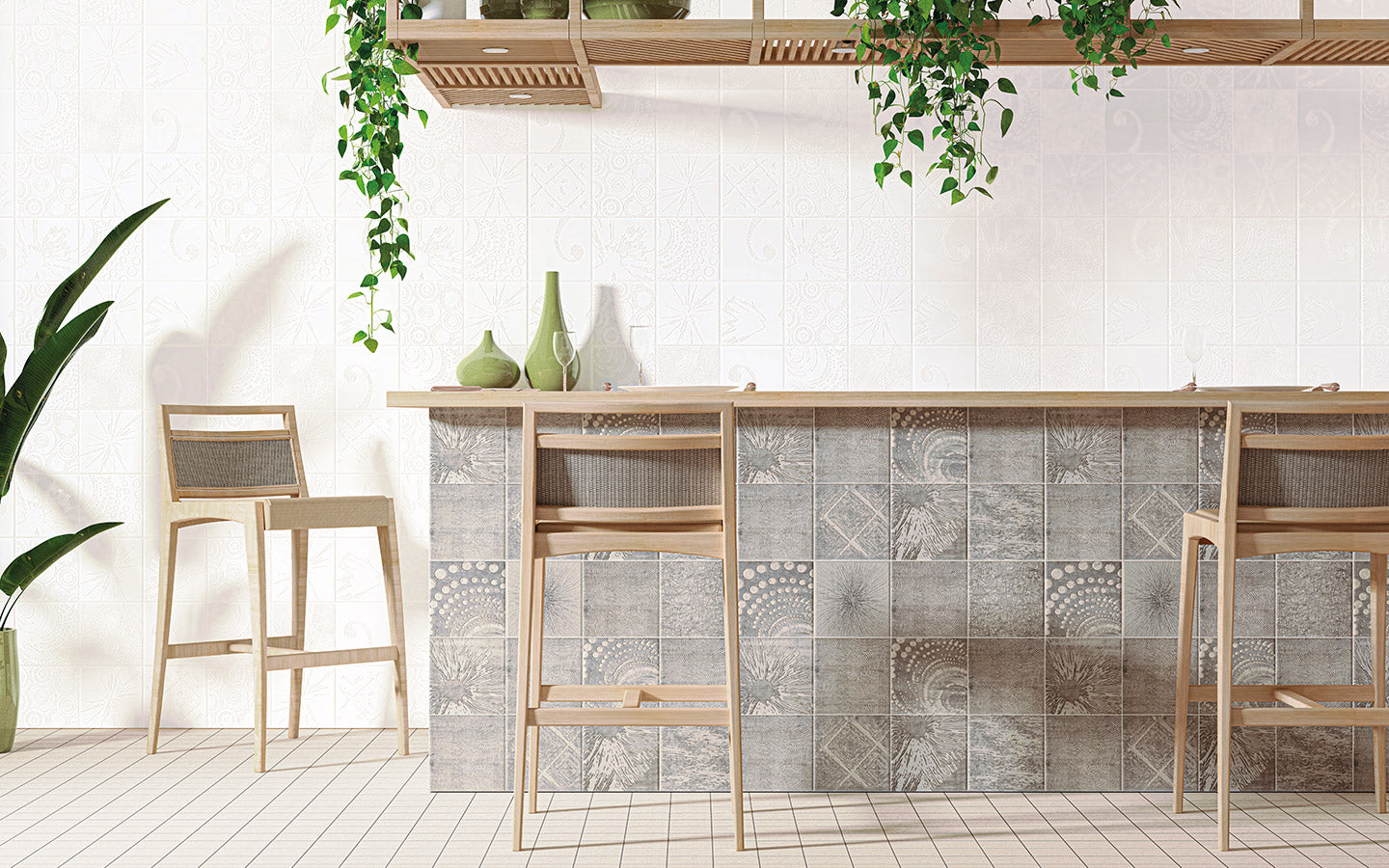 Azulejo Galaxy 20x20 | Cinza Desenho 12 Mate