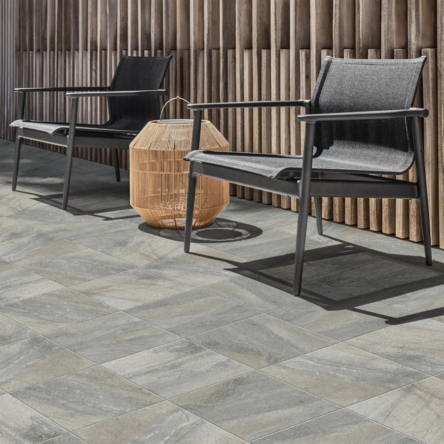 Hard Stone Floor Tile 33,5x33,5 | Anthracite MIX Matt