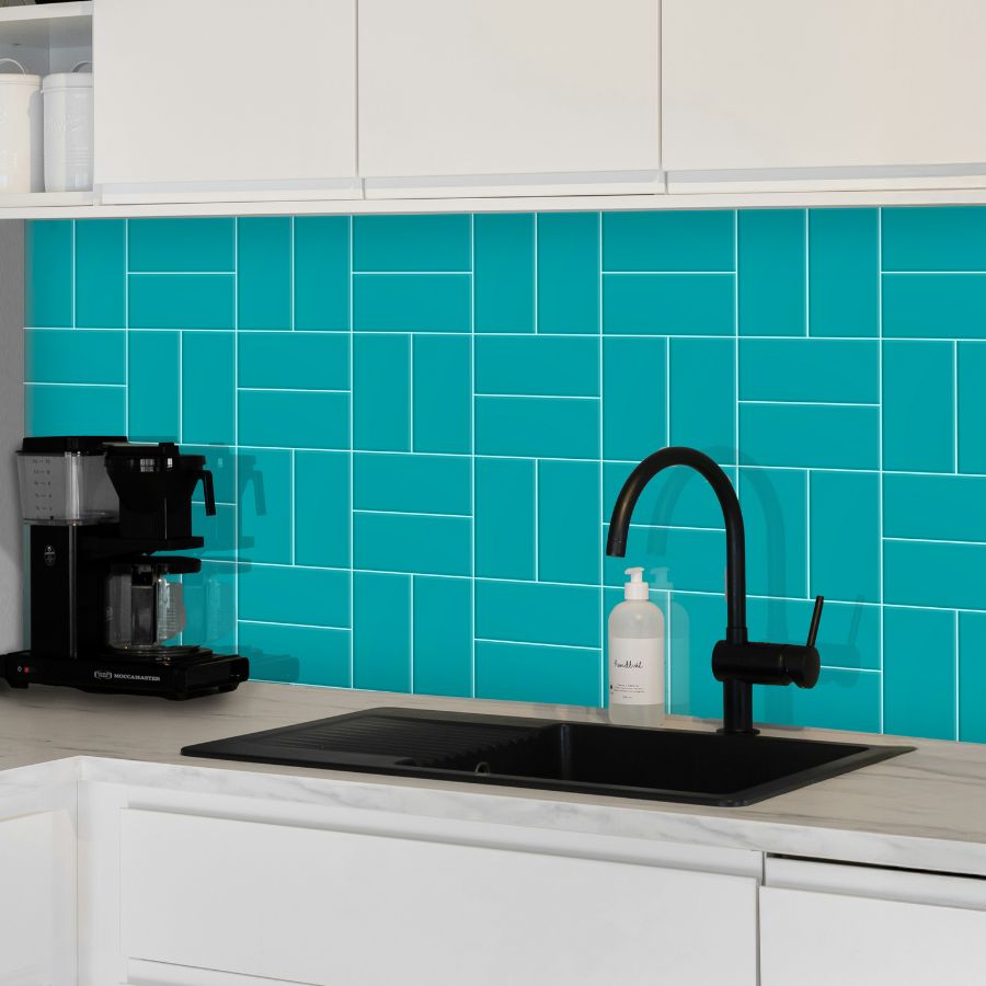 Plain Wall Tile 7,5x15 | Blue Greenish 1750 Glossy