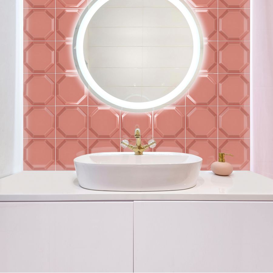 Carrelage Mural Octagon 15x15 | Rose 580 Brillant