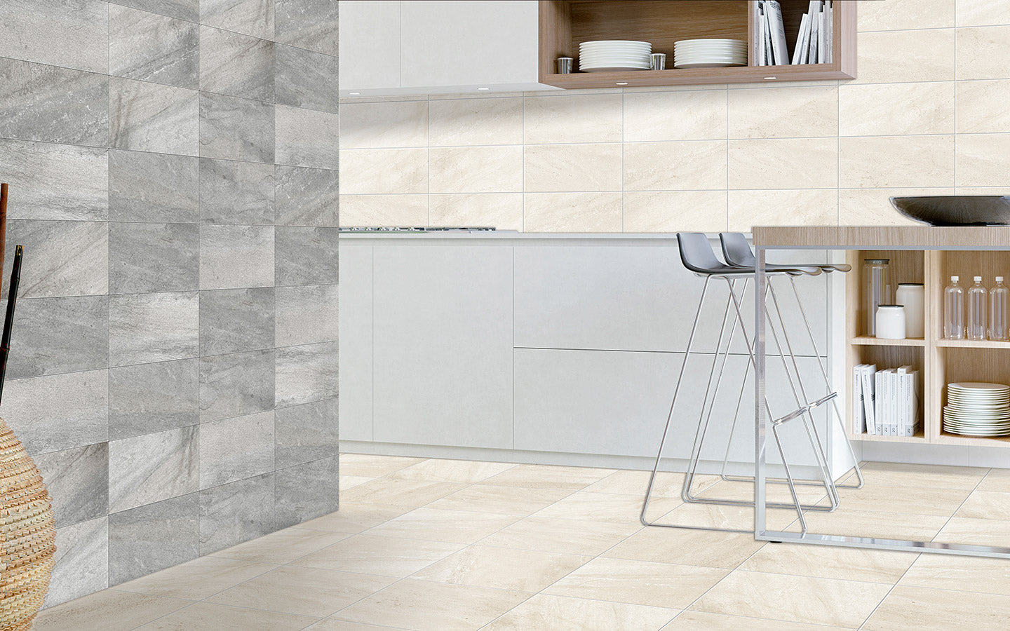 Carrelage Mural Stone 20x40 | Anthracite MIX Mat