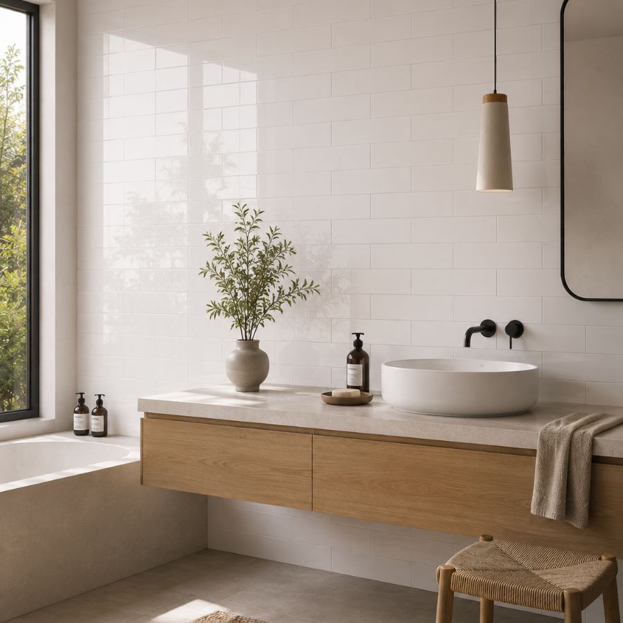 Azulejo Liso M10x40 | Branco 000 Brilhante