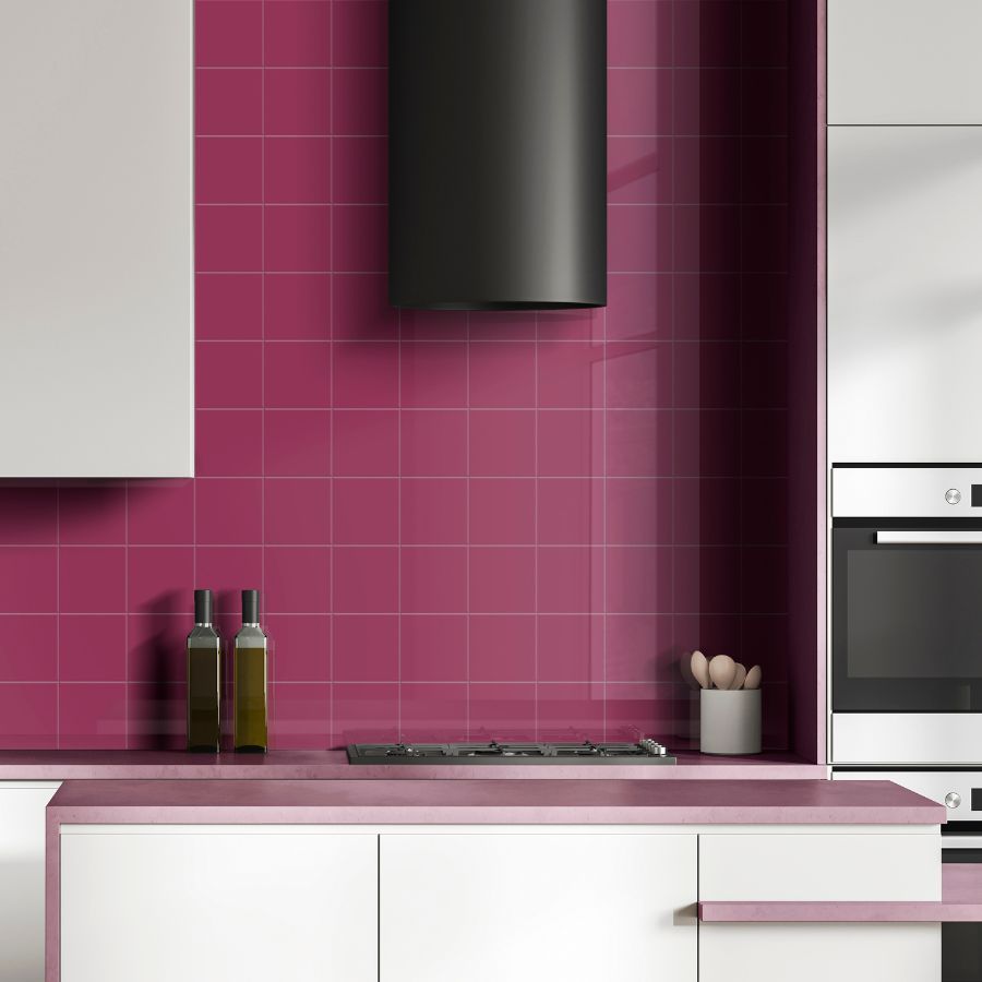 Plain Wall Tile 15x15 | Purple 430 Glossy