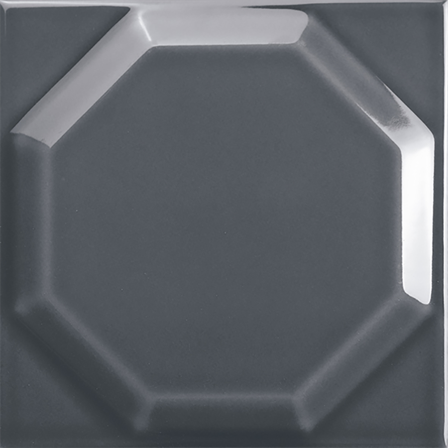 Octagon Wall Tile 15x15 | Grey 140 Glossy