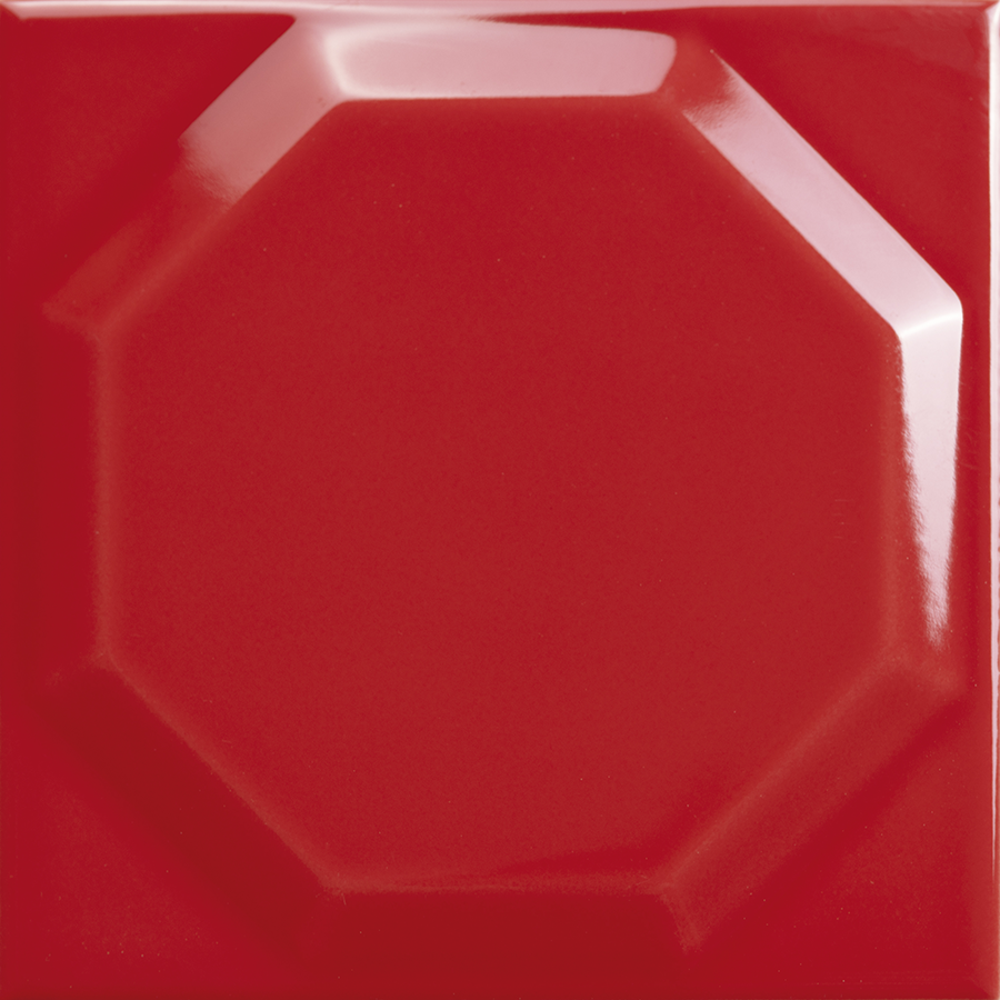 Octagon Wall Tile 15x15 | Red 180 Glossy