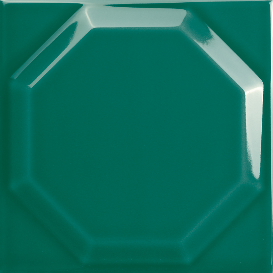 Octagon Wall Tile 15x15 | Green 270 Glossy