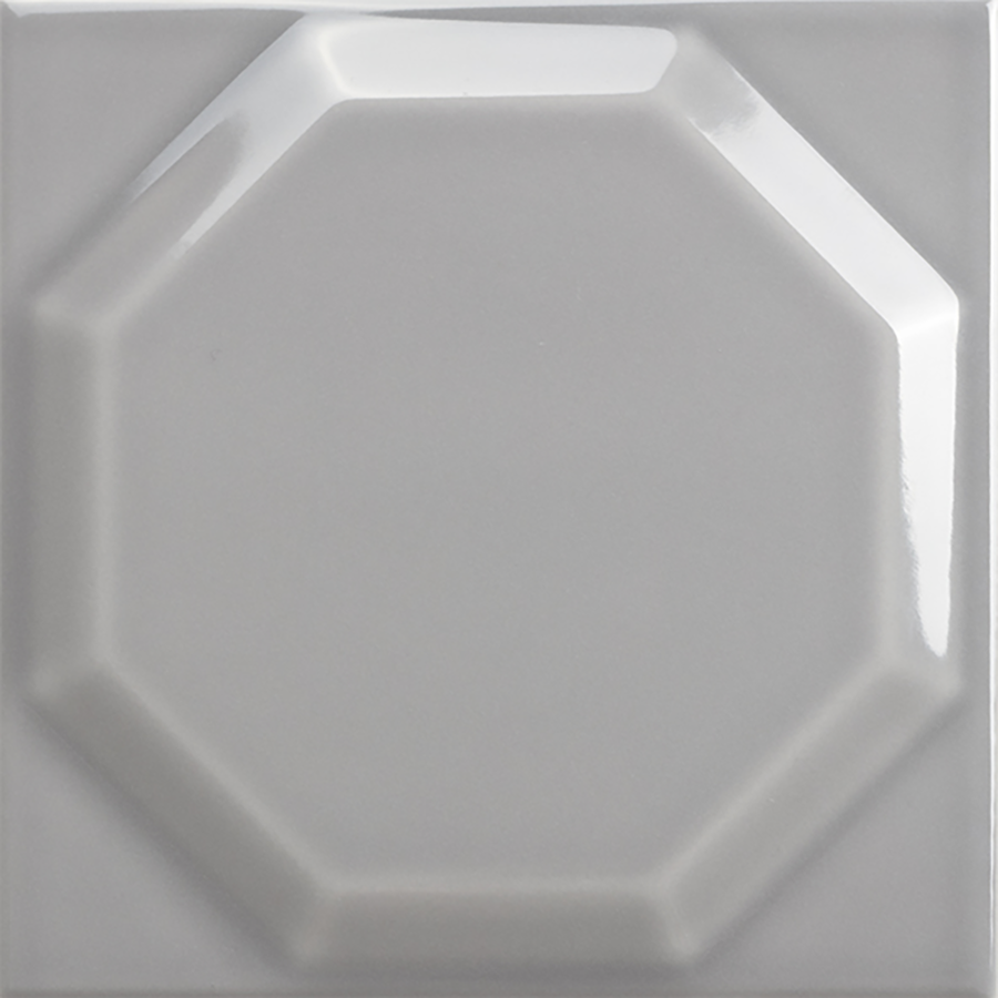 Octagon Wall Tile 15x15 | Grey 600 Glossy