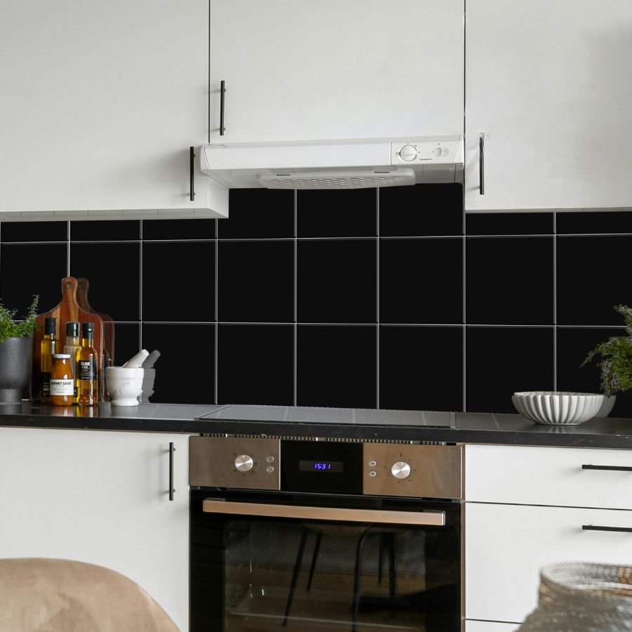 Plain Wall Tile 20x20 | Black 150 Glossy
