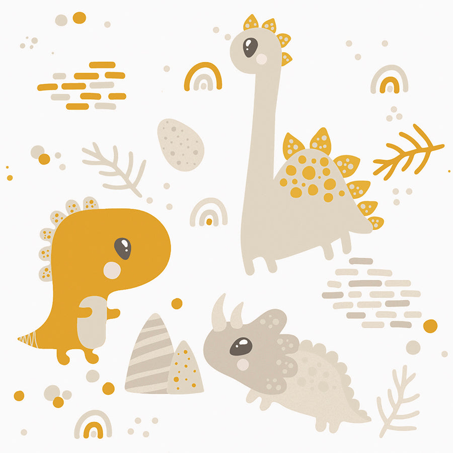 Dino Wall Tile 20x20 | Yellow Design 09 Matt