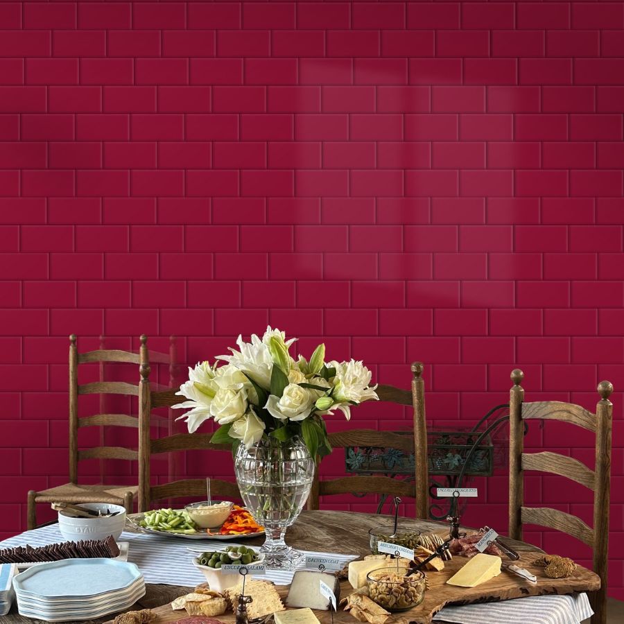 Plain Wall Tile 7,5x15 | Ruby 3400 Glossy