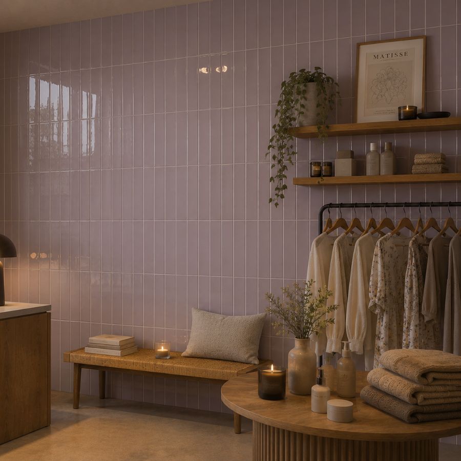 Azulejo Liso M7,5x30 | Malva 3530 Brilhante