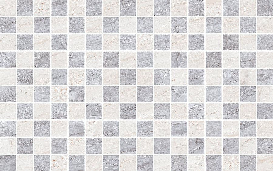 Travertino Wall Tile 25x40 | Grey Decor 2 MIX Glossy