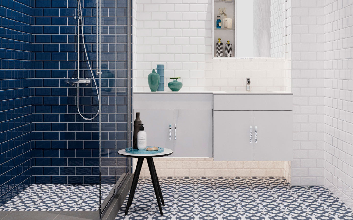 Bevelled Wall Tile 7,5x15 | Blue 1330 Glossy